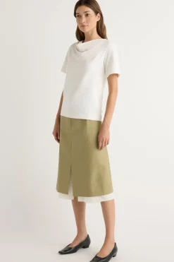 Asia Consultancy Co., Ltd Kendra Organic Cotton Cowl-Neck Tee< Tees|Tops