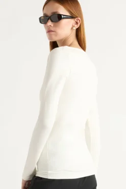 Asia Consultancy Co., Ltd Lainey Organic Cotton Slit-Neck Tee< Tops|Tees