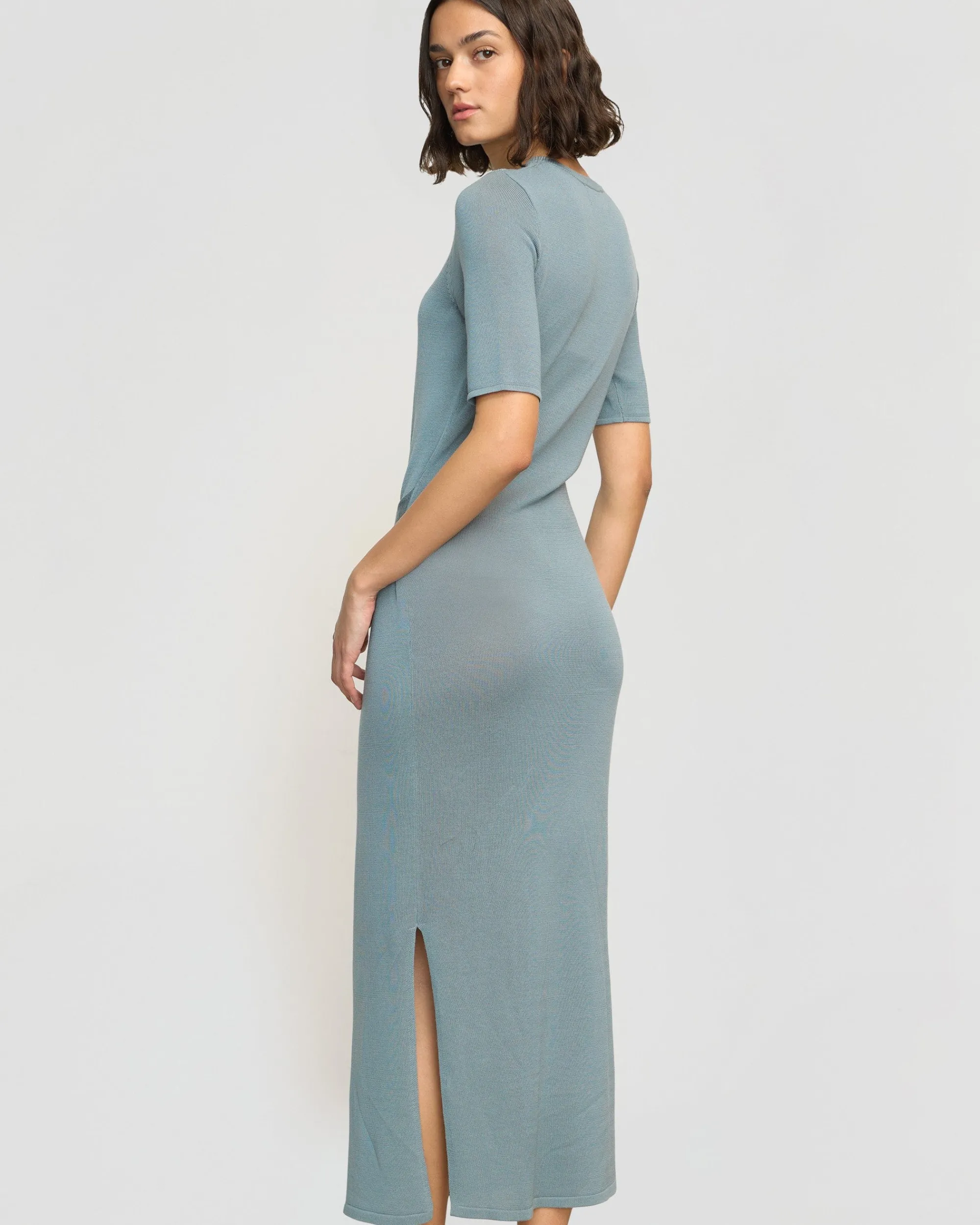 Brilliant Wise Corporation Limited Larkyn Tie-Front Semi-Sheer Tencel-Wool Dress< Dresses