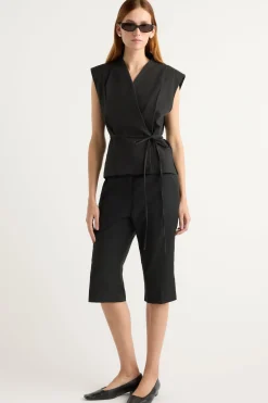 Hua Jia Leandra Tencel-Blend Wrap Vest< Tops