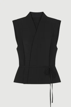 Hua Jia Leandra Tencel-Blend Wrap Vest< Tops