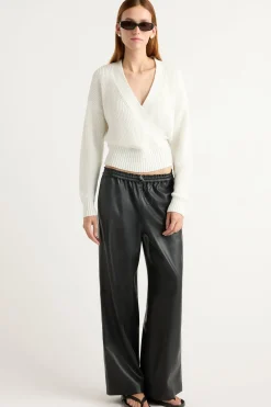 Hua Jia Lianne Drawstring Vegan Leather Pant< Pants