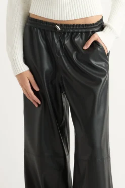 Hua Jia Lianne Drawstring Vegan Leather Pant< Pants