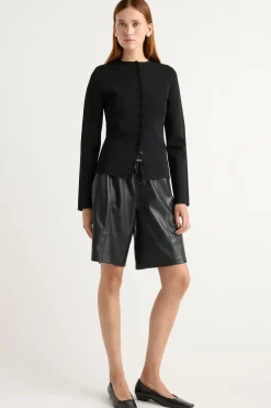 Hua Jia Liat Vegan Leather Bermuda Short< Shorts