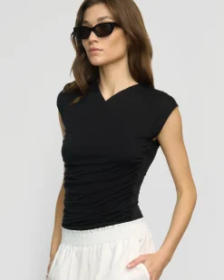 Asia Consultancy Co., Ltd Lila Tencel Wrap-Neck Tee< Tops|Tees