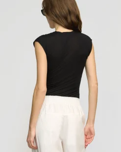 Asia Consultancy Co., Ltd Lila Tencel Wrap-Neck Tee< Tops|Tees