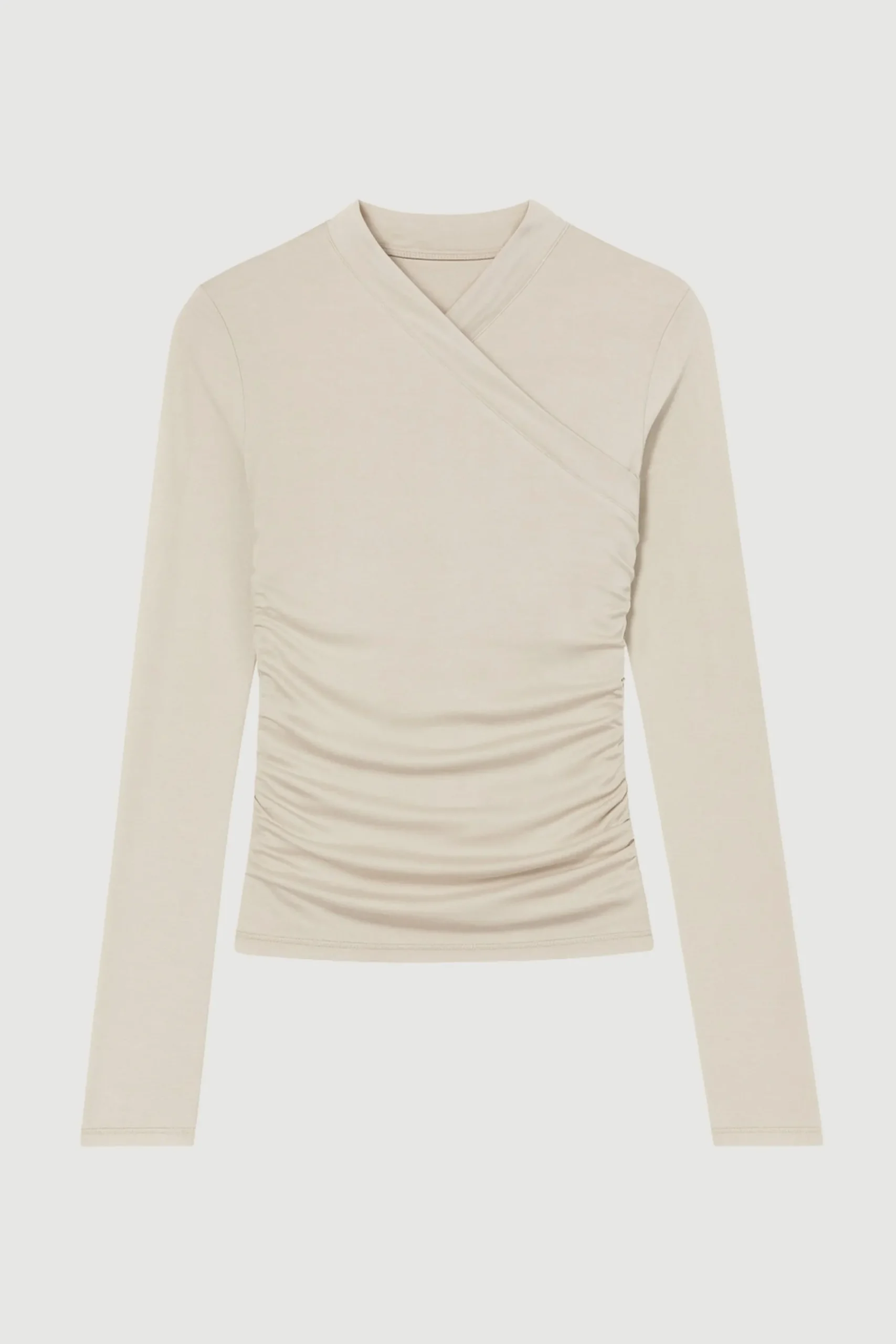 Lever Style LLC Lilou Wrap-Neck Long-Sleeve Tee< Tees|Tops