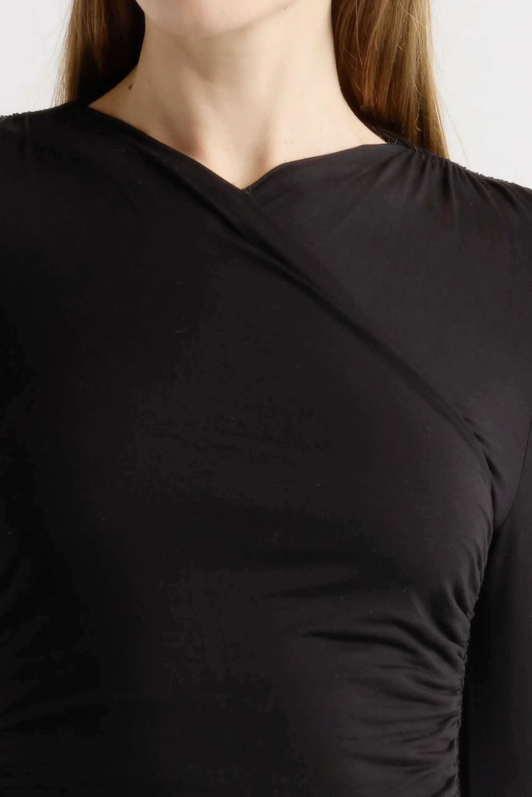 Lever Style LLC Lilou Wrap-Neck Long-Sleeve Tee< Tees|Tops