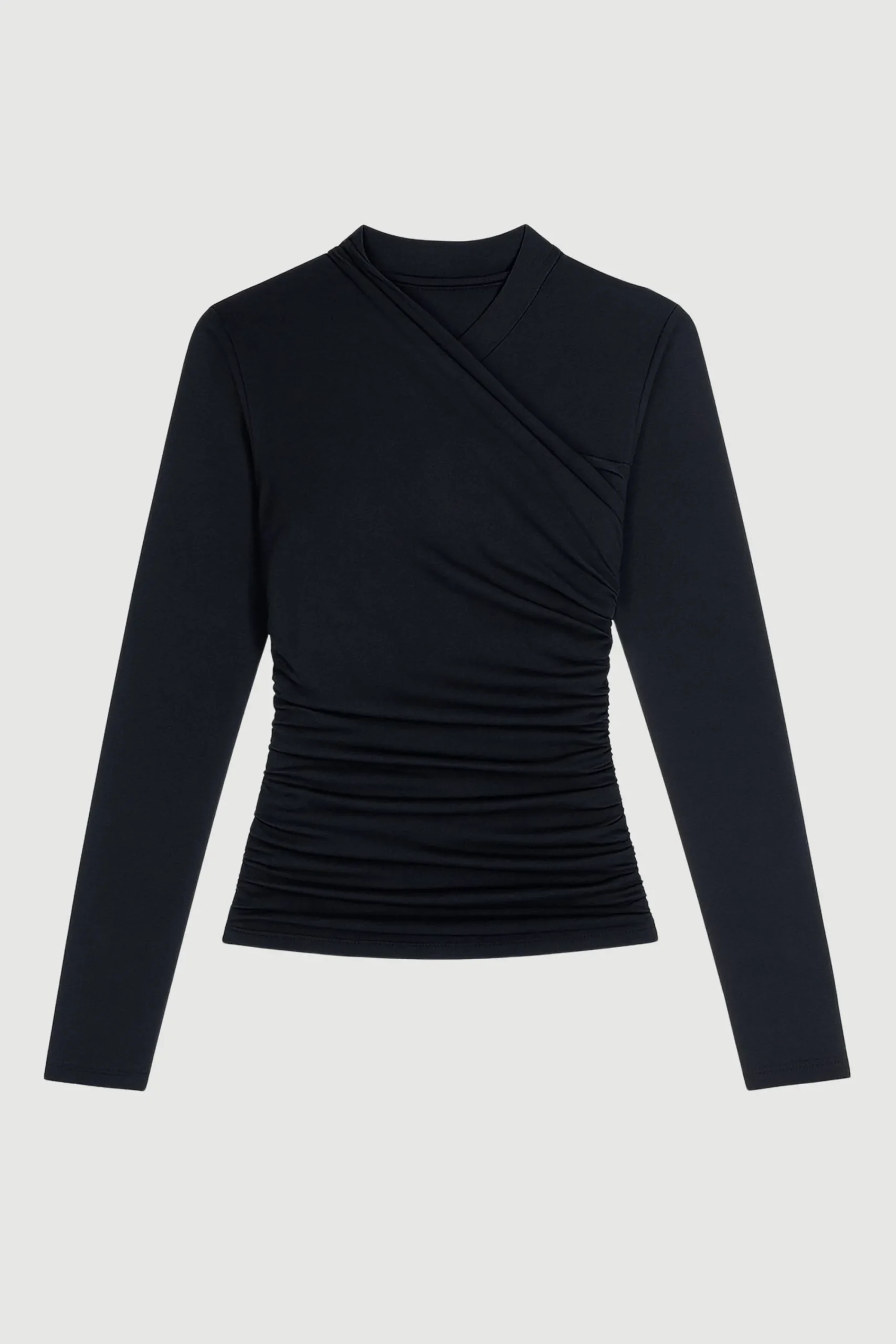 Lever Style LLC Lilou Wrap-Neck Long-Sleeve Tee< Tees|Tops