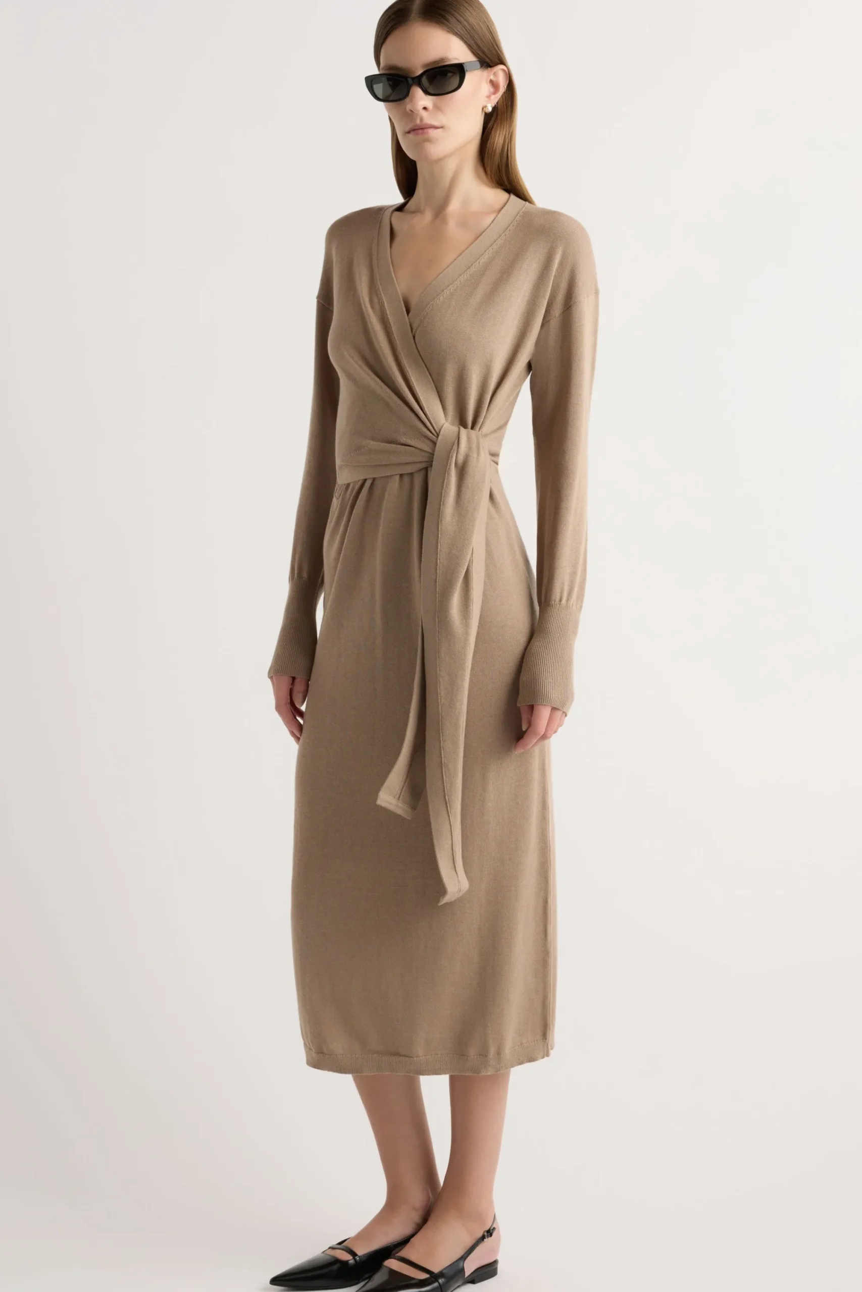 Brilliant Wise Corporation Limited Linden Front-Wrap Sweater Dress< Dresses