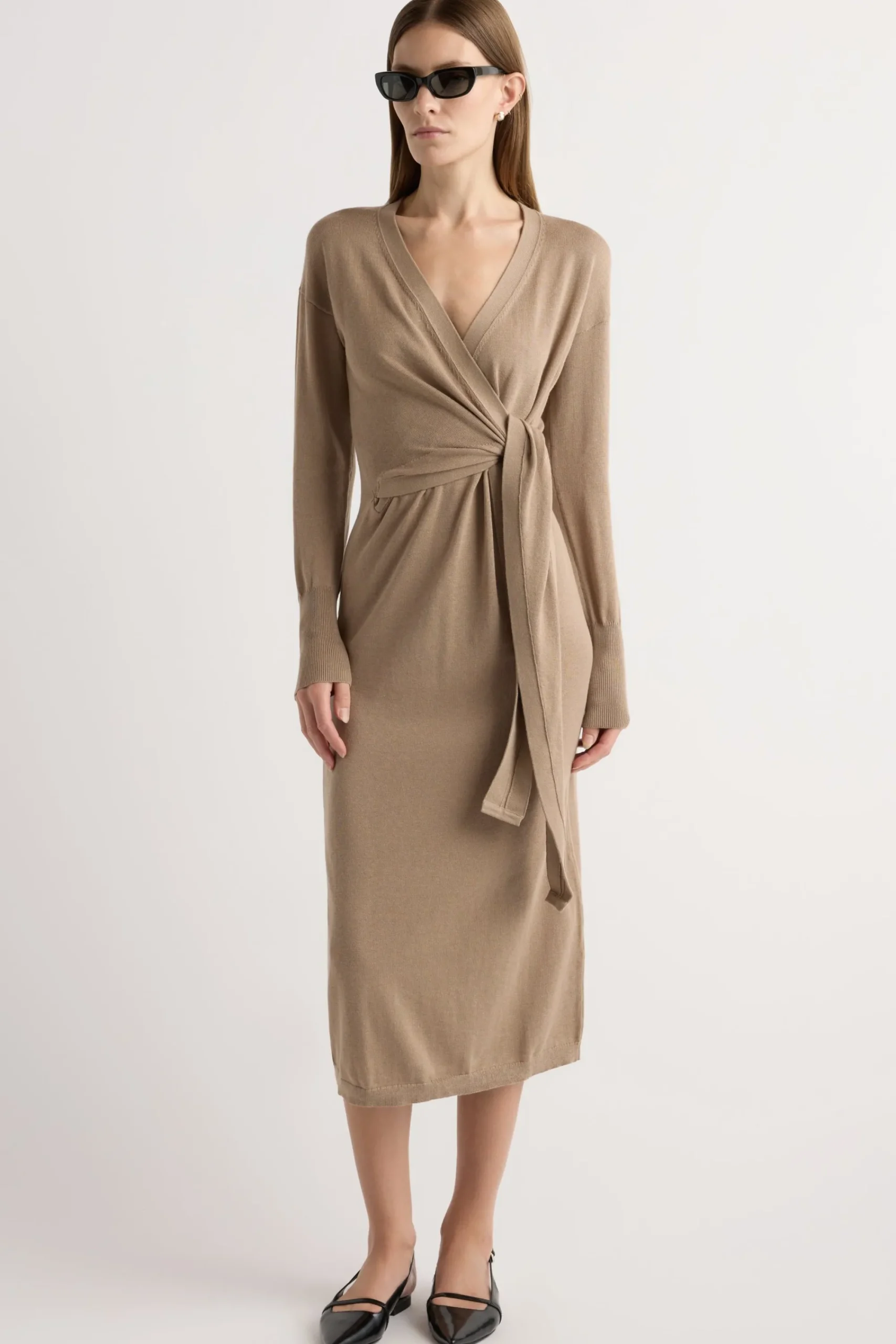 Brilliant Wise Corporation Limited Linden Front-Wrap Sweater Dress< Dresses
