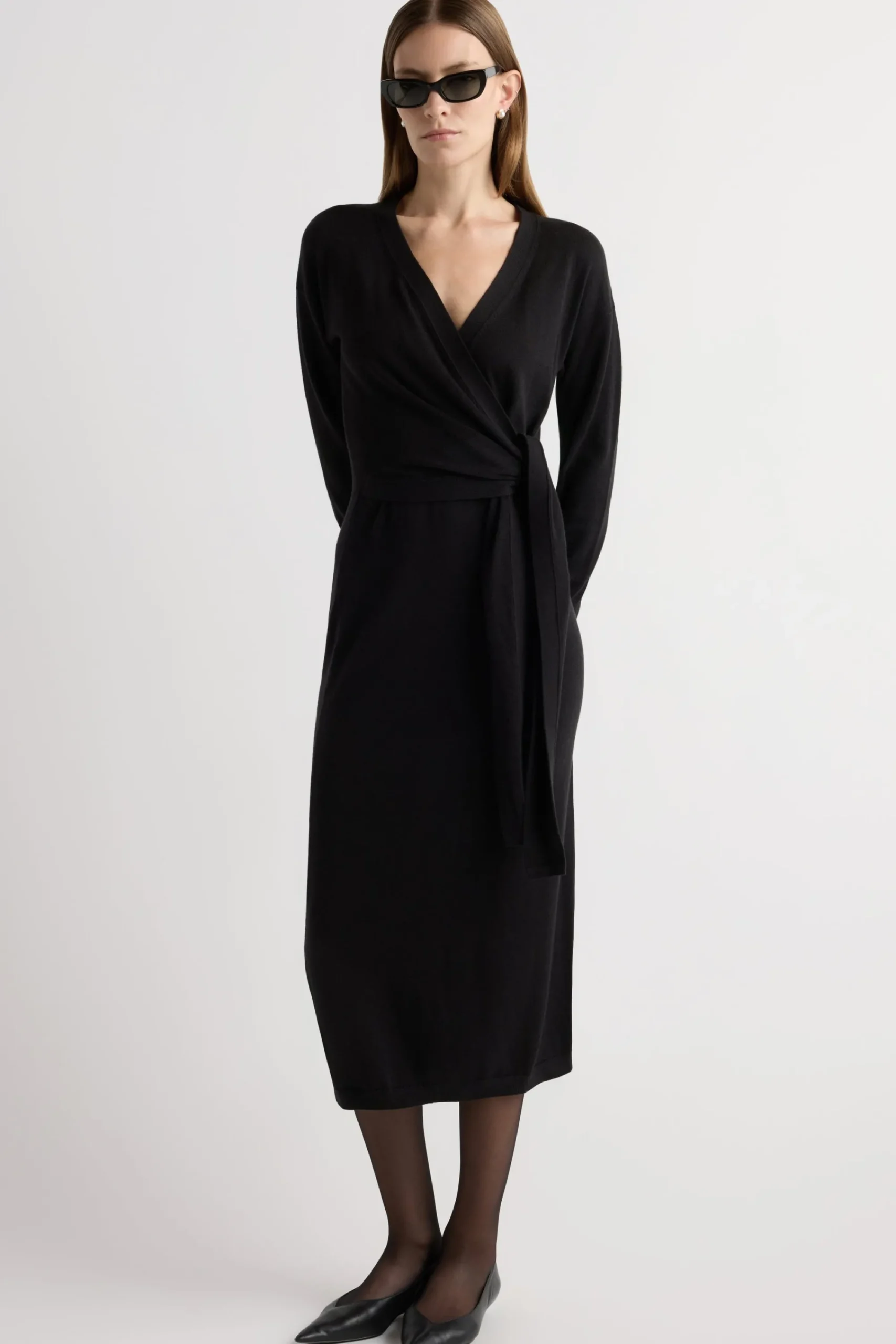 Brilliant Wise Corporation Limited Linden Front-Wrap Sweater Dress< Dresses