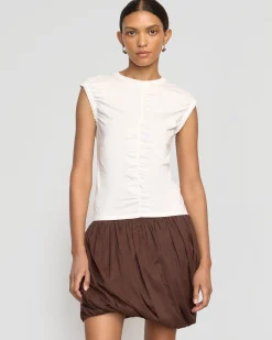 Asia Consultancy Co., Ltd Lior Elasticated Cap-Sleeve Tank< Tees|Tops