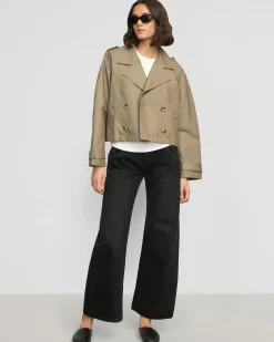 Hua Jia Luca Cropped Trench Jacket< Outerwear