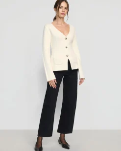 Brilliant Wise Corporation Limited Maeve Organic Cotton-Wool V-Neck Cardigan< Sweaters