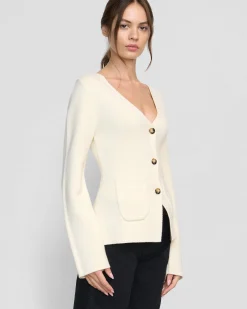 Brilliant Wise Corporation Limited Maeve Organic Cotton-Wool V-Neck Cardigan< Sweaters