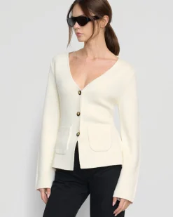 Brilliant Wise Corporation Limited Maeve Organic Cotton-Wool V-Neck Cardigan< Sweaters