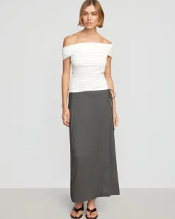 Asia Consultancy Co., Ltd Mai Asymmetric Off-Shoulder Tee< Tees|Tops