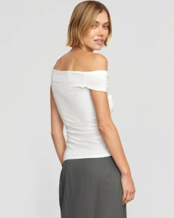 Asia Consultancy Co., Ltd Mai Asymmetric Off-Shoulder Tee< Tees|Tops