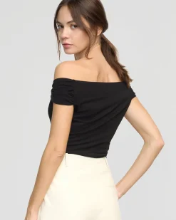 Asia Consultancy Co., Ltd Mai Asymmetric Off-Shoulder Tee< Tees|Tops