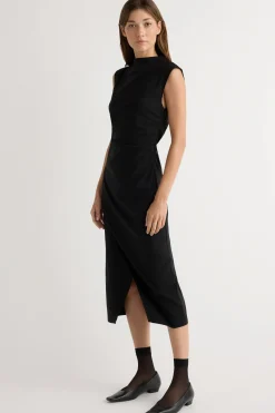 Hua Jia Manon Asymmetric-Neck Ruched Dress< Dresses