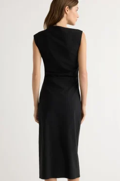 Hua Jia Manon Asymmetric-Neck Ruched Dress< Dresses