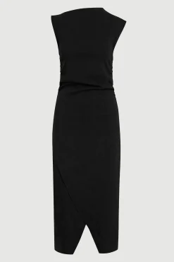 Hua Jia Manon Asymmetric-Neck Ruched Dress (Petite)< Dresses