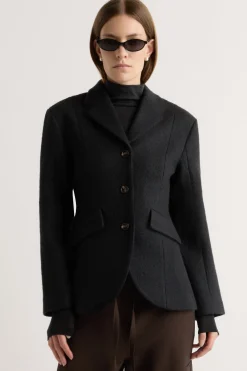 Hua Jia Marina Wool-Blend Sculpted Blazer< Outerwear