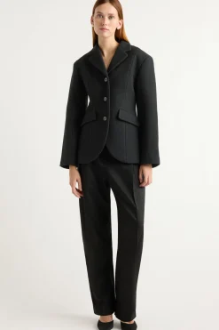 Hua Jia Marina Wool-Blend Sculpted Blazer< Outerwear