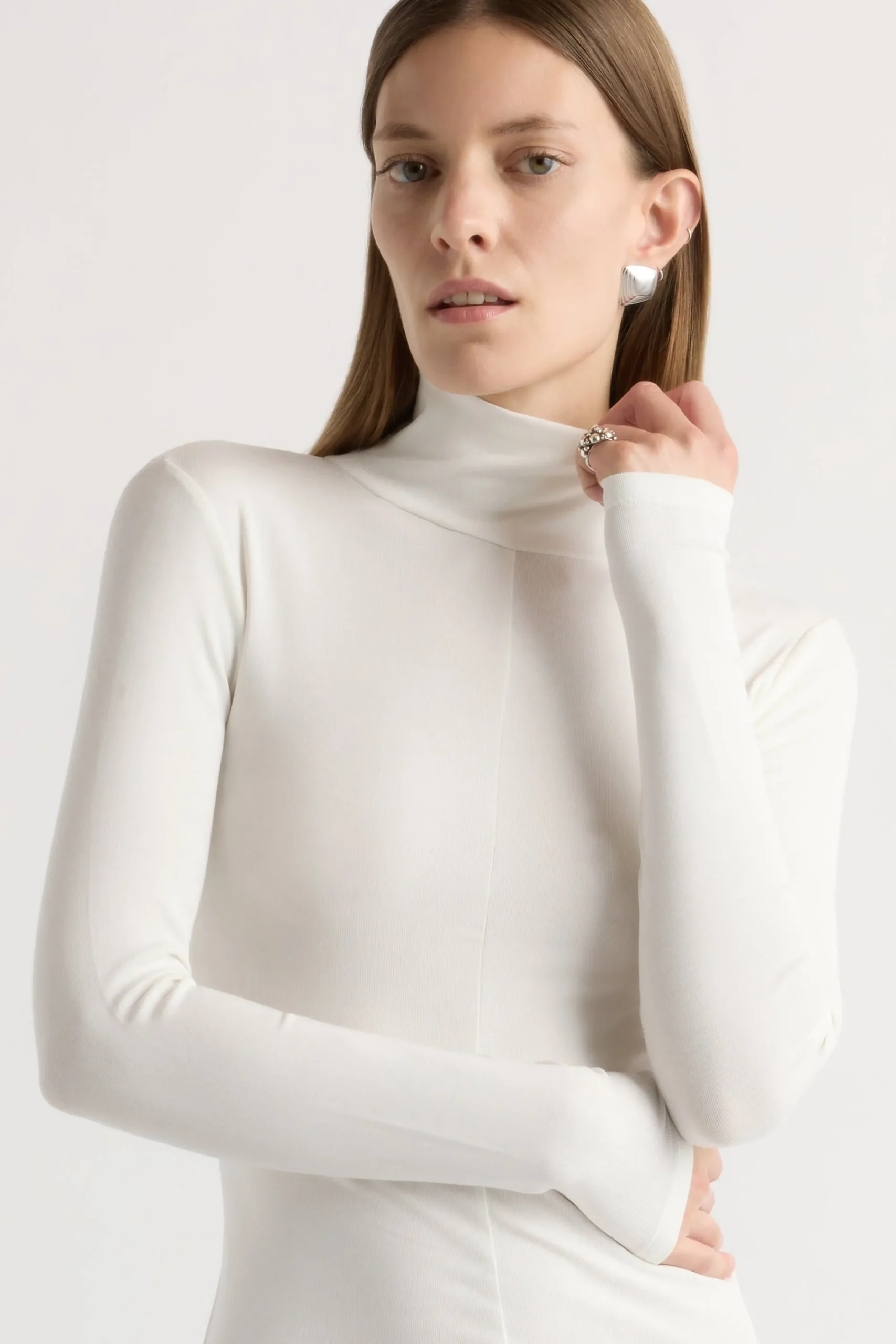 Asia Consultancy Co., Ltd Michi Seam-Detail Turtleneck Tee< Tees|Tops