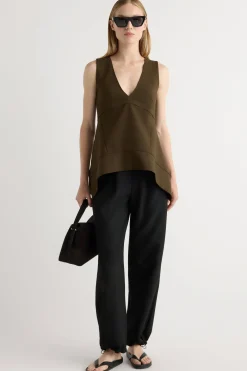 Hua Jia Nakitha Asymmetric-Tunic Hem Blouse< Tops