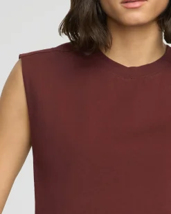 Lever Style LLC Nana Organic Cotton Structured-Shoulder Tee< Tees|Tops