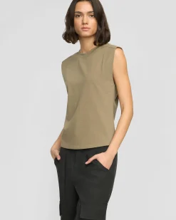 Lever Style LLC Nana Organic Cotton Structured-Shoulder Tee< Tees|Tops