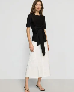 Hua Jia Nava Cotton Twill Flared Skirt< Skirts