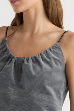 Hua Jia Nefferti Corduroy Ruched Cami< Tops