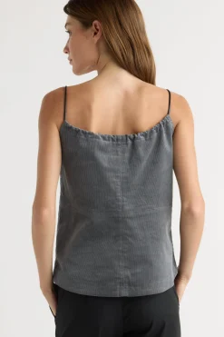 Hua Jia Nefferti Corduroy Ruched Cami< Tops