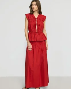 Fashion Apparels Neha Tie-Front Organic Cotton Blouse< Tops