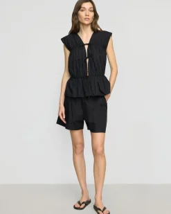 Fashion Apparels Neha Tie-Front Organic Cotton Blouse< Tops