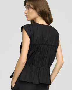 Fashion Apparels Neha Tie-Front Organic Cotton Blouse< Tops