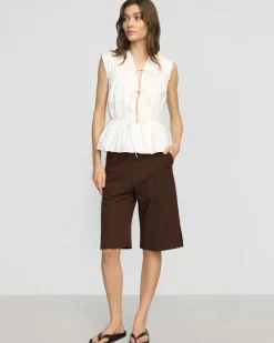Fashion Apparels Neha Tie-Front Organic Cotton Blouse< Tops