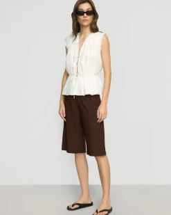 Fashion Apparels Neha Tie-Front Organic Cotton Blouse< Tops