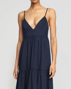 Fashion Apparels Orchid Sweetheart-Neck Tiered Cotton Maxi Dress< Dresses