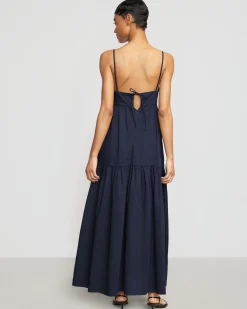 Fashion Apparels Orchid Sweetheart-Neck Tiered Cotton Maxi Dress< Dresses