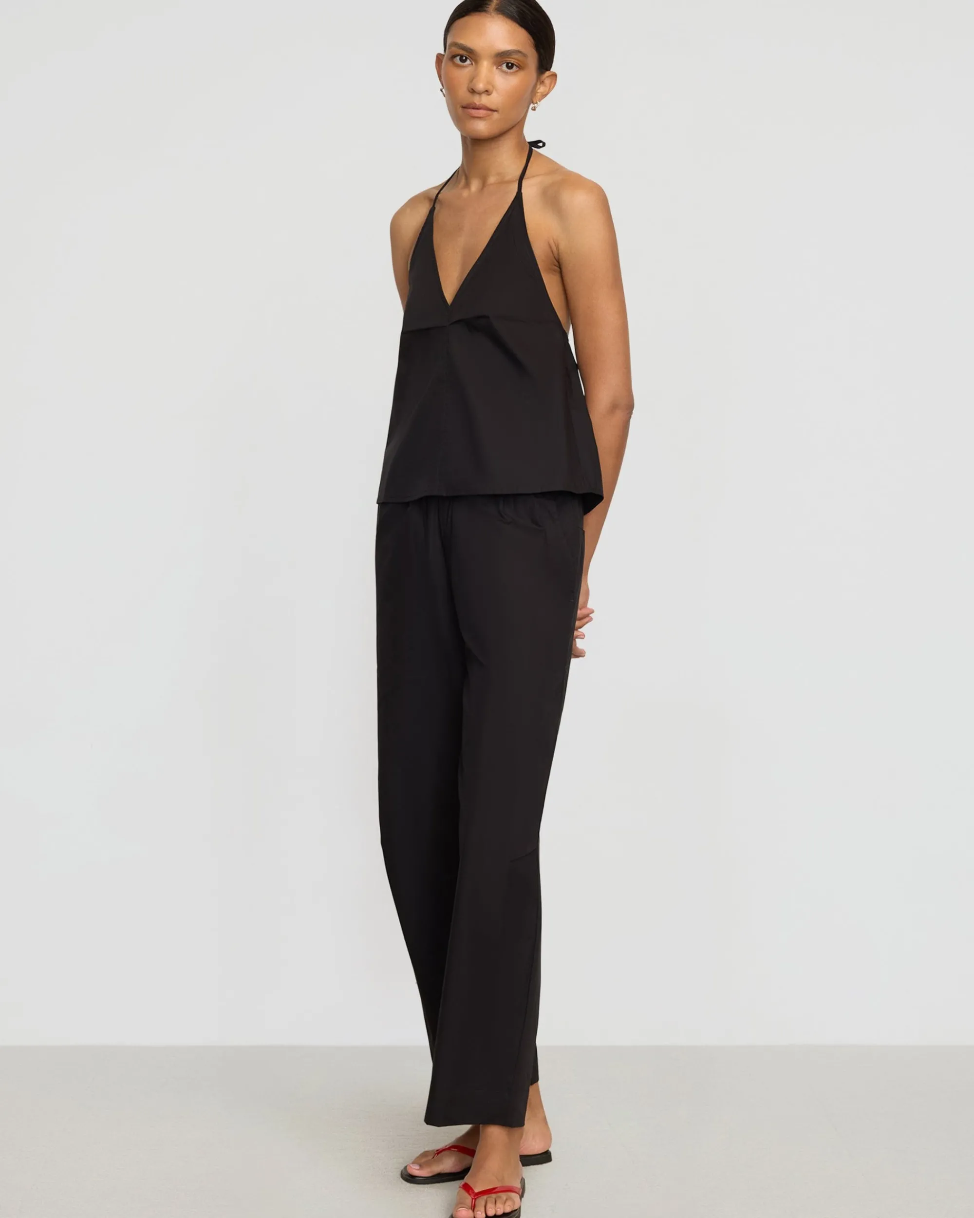 Fashion Apparels Paula Smocked-Waist Organic Cotton Pant< Pants