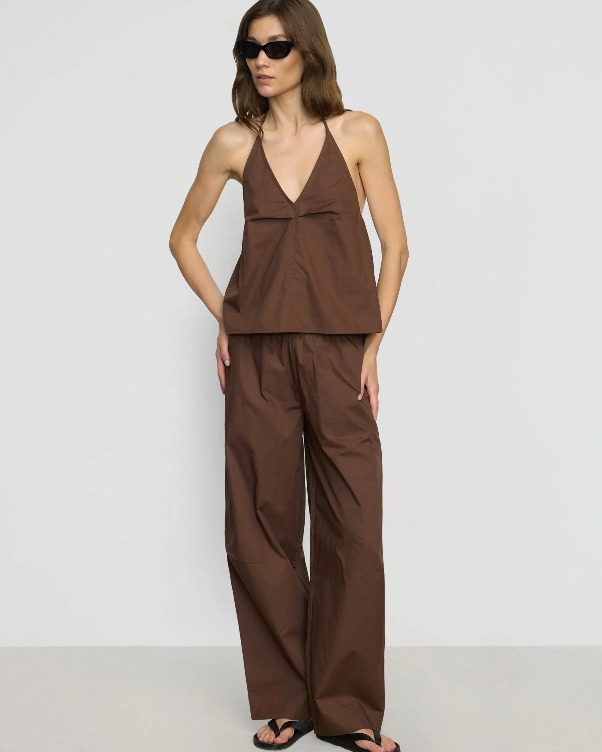 Fashion Apparels Paula Smocked-Waist Organic Cotton Pant< Pants