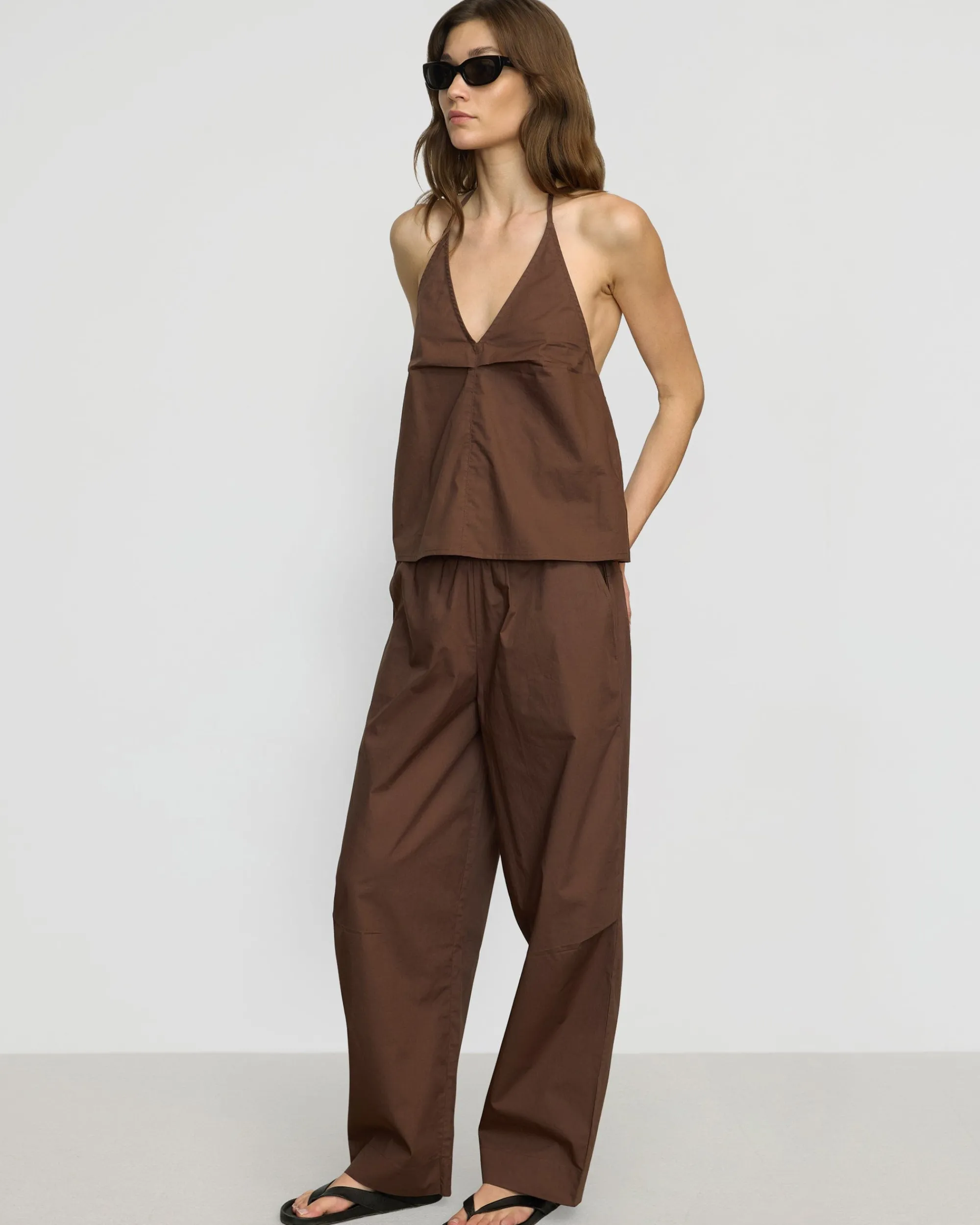Fashion Apparels Paula Smocked-Waist Organic Cotton Pant< Pants