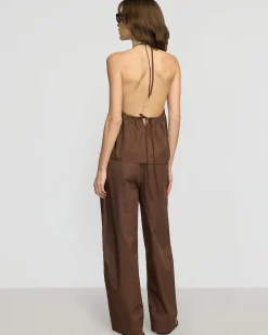 Fashion Apparels Paula Smocked-Waist Organic Cotton Pant< Pants