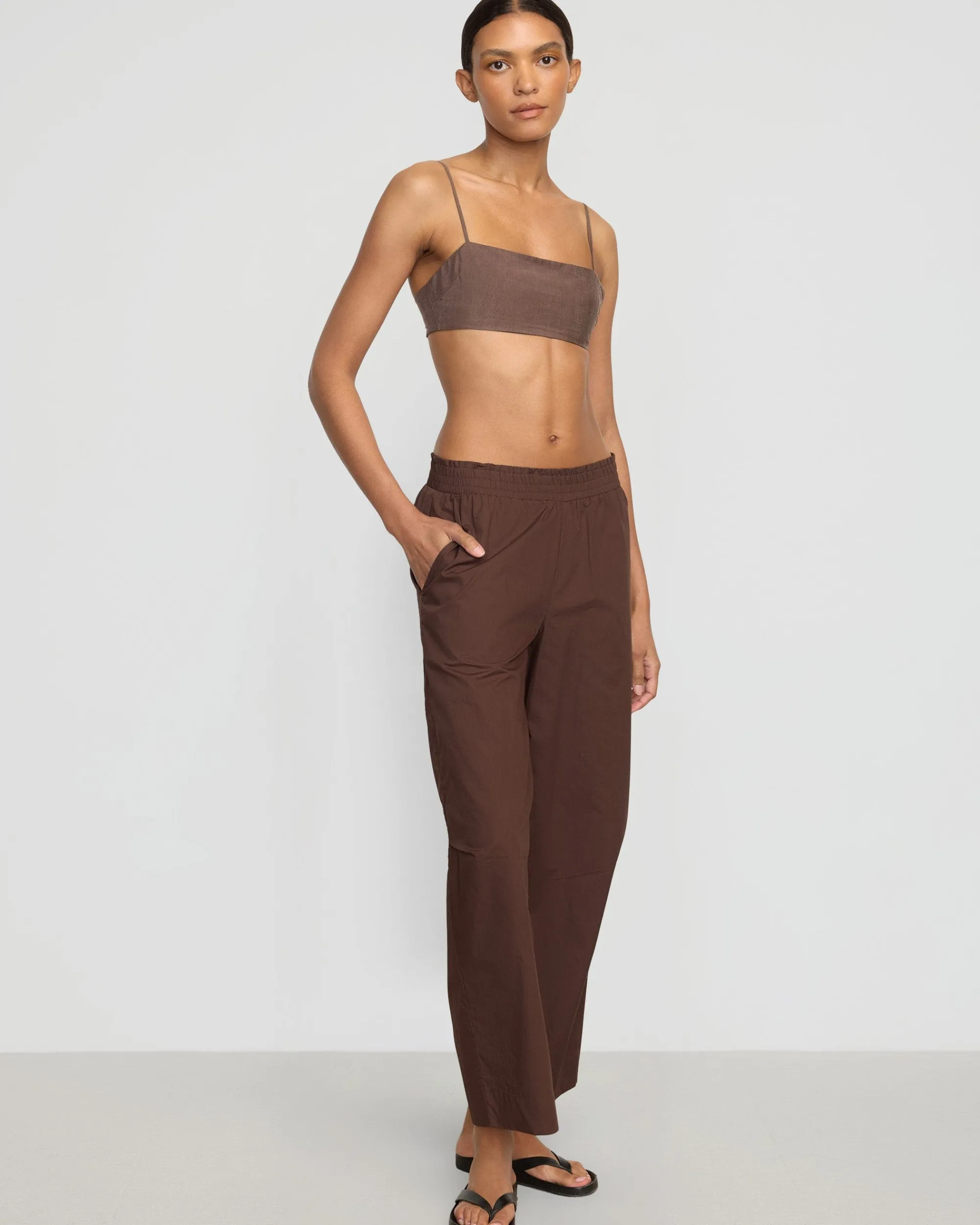 Fashion Apparels Paula Smocked-Waist Organic Cotton Pant< Pants