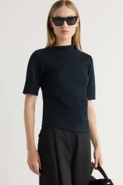 Hua Jia Pauline Ribbed Asymmetric-Neck Top< Sweaters|Tees