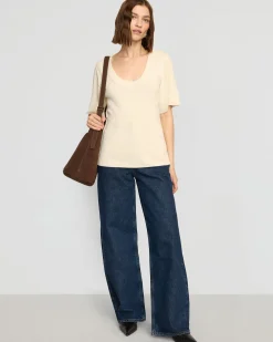 Brilliant Wise Corporation Limited Reina Sculpted Scoop-Neck Knit Top< Tops|Sweaters